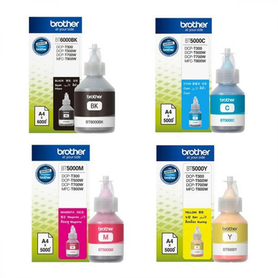Brother Original 4 Color Ink Bottles Ultra High Yield (BT5000